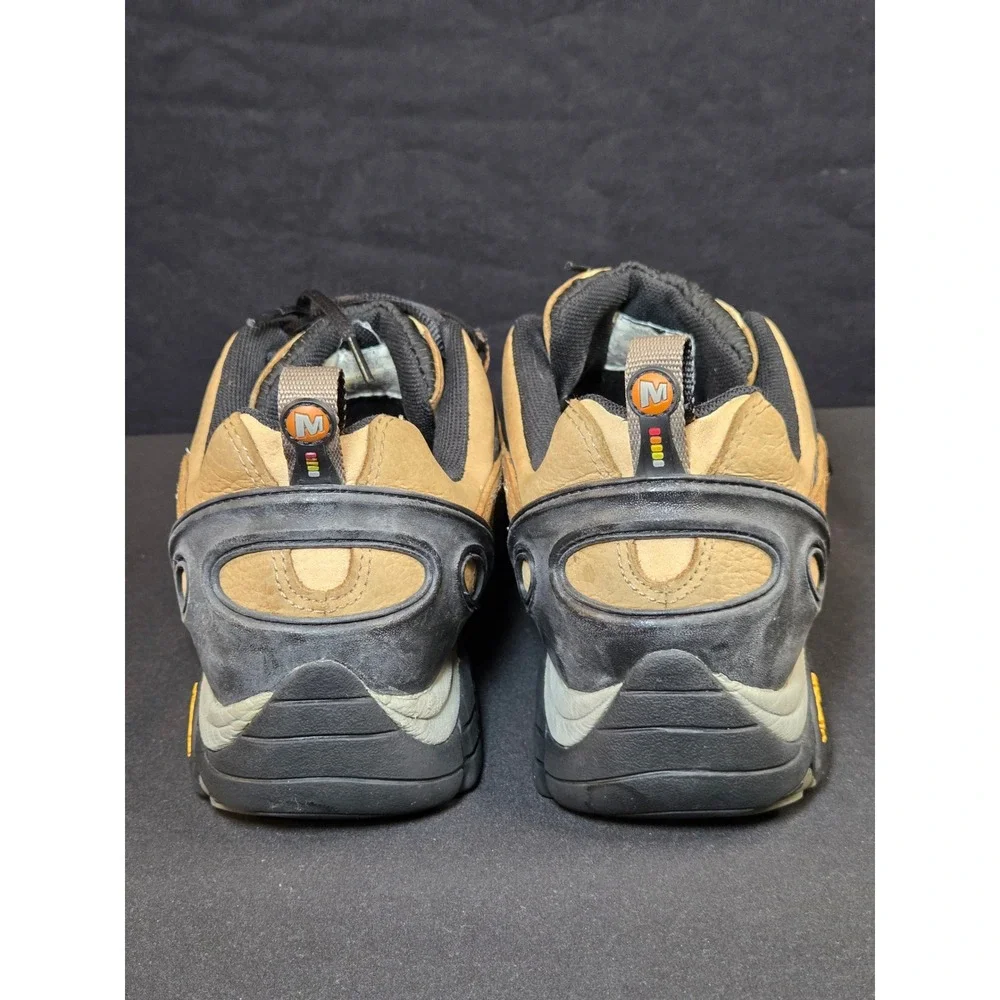 Merrell‎ Pulse II Smoke Hiking Shoes Mens 12 Tan Leather Vibram Low Top J80373